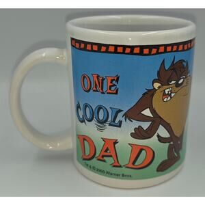 Taz Devil One Cool Dad Coffee Mug 2000 Warner Bros Tazmanian Father's Gift Cup
